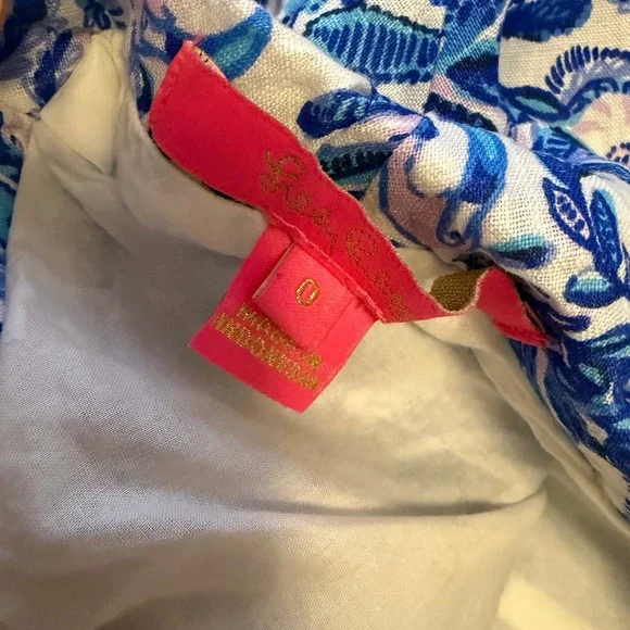 Lilly Pulitzer Gretna 2 piece set Blue and White crop top and midi skirt - Picture 5 of 5